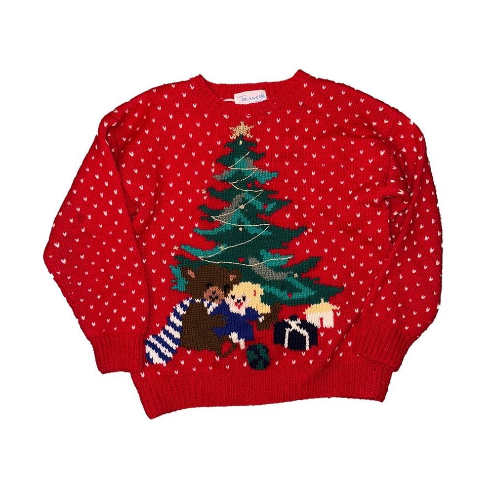 VTG Deans of Scotland Teddy Bear Christmas Sweater medium